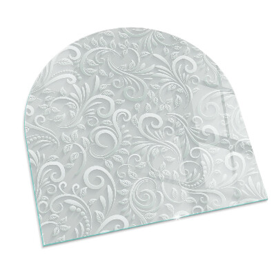 Sticlă sub șemineu semi-oval Model elegant de plante