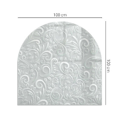 Sticlă sub șemineu semi-oval Model elegant de plante
