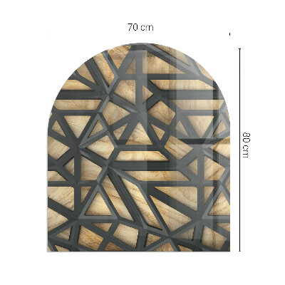 Protecție sub sobă semi-ovală Geometrie cu lemn