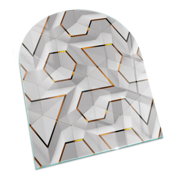 Sticlă sub șemineu semi-oval Model geometric 3D