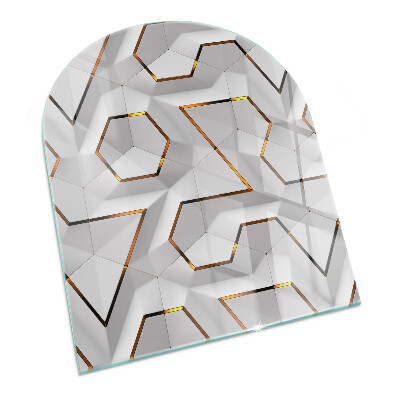 Sticlă sub șemineu semi-oval Model geometric 3D