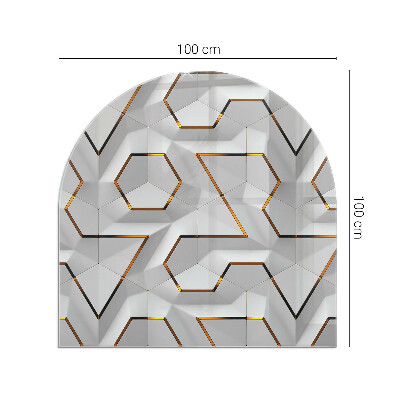 Sticlă sub șemineu semi-oval Model geometric 3D