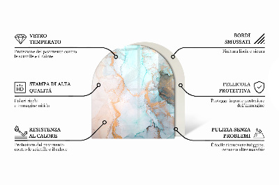 Protecție sub sobă semi-ovală Model de textură abstractă