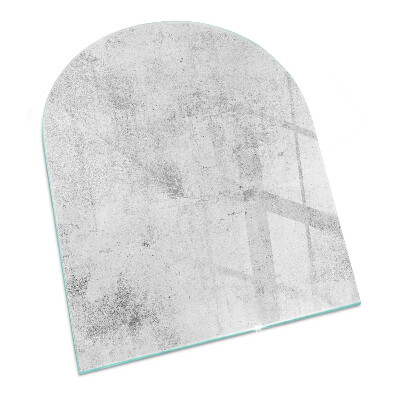 Sticlă sub șemineu semi-oval Textură de beton brut