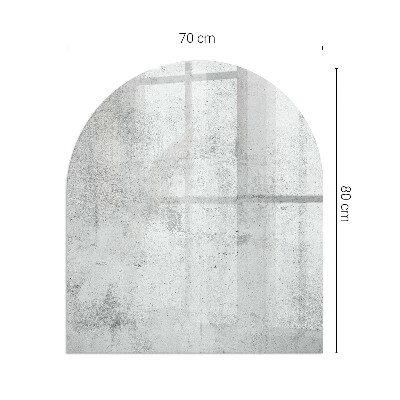 Sticlă sub șemineu semi-oval Textură de beton brut