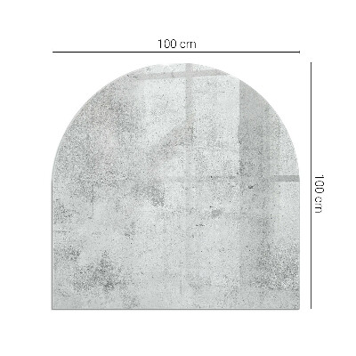 Sticlă sub șemineu semi-oval Textură de beton brut