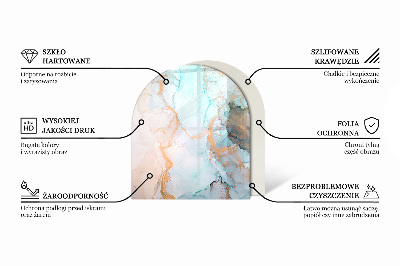 Sticlă sub șemineu semi-oval Model fluid abstract