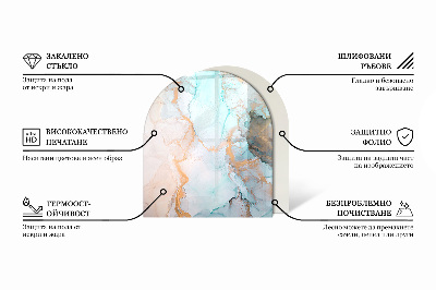 Sticlă sub șemineu semi-oval Model fluid abstract
