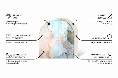 Sticlă sub șemineu semi-oval Model fluid abstract