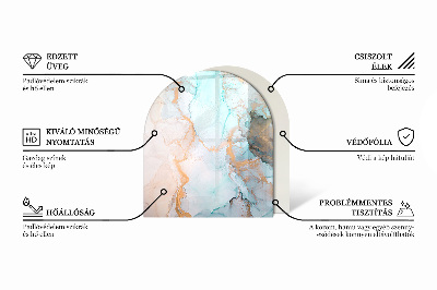 Sticlă sub șemineu semi-oval Model fluid abstract