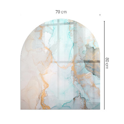 Sticlă sub șemineu semi-oval Model fluid abstract
