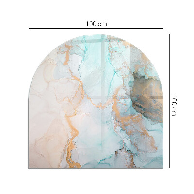 Sticlă sub șemineu semi-oval Model fluid abstract