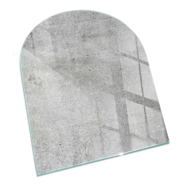 Protecție sub sobă semi-ovală Textură de beton brut