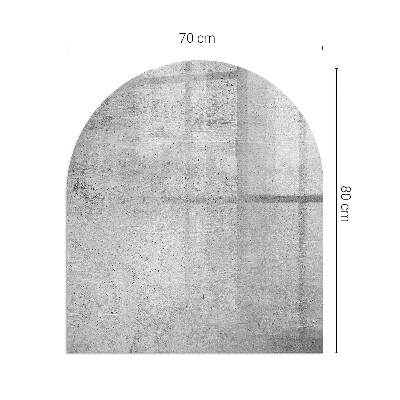 Protecție sub sobă semi-ovală Textură de beton brut