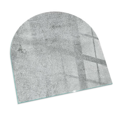 Protecție sub sobă semi-ovală Textură de beton brut