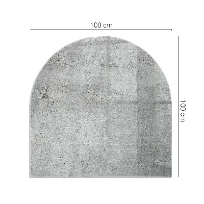 Protecție sub sobă semi-ovală Textură de beton brut