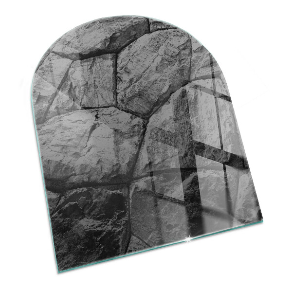 Sticlă sub șemineu semi-oval Model de piatră naturală