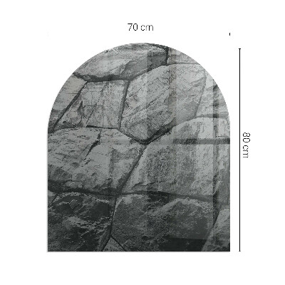 Sticlă sub șemineu semi-oval Model de piatră naturală