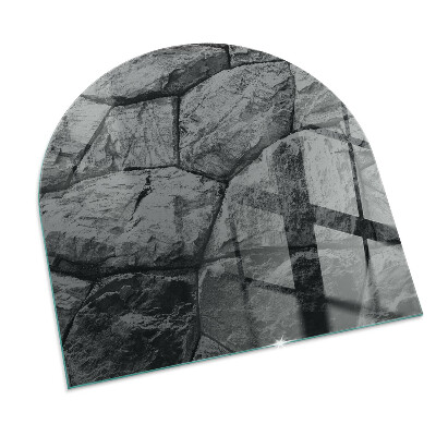 Sticlă sub șemineu semi-oval Model de piatră naturală