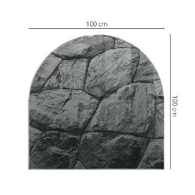 Sticlă sub șemineu semi-oval Model de piatră naturală