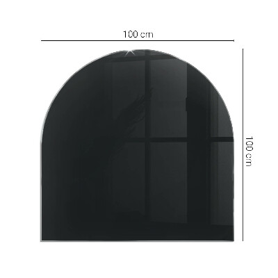Sticlă sub șemineu semi-oval Culoare Grafit închis