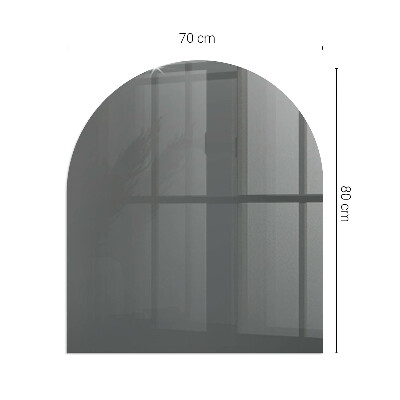 Sticlă sub șemineu semi-oval Culoare Gri-maro