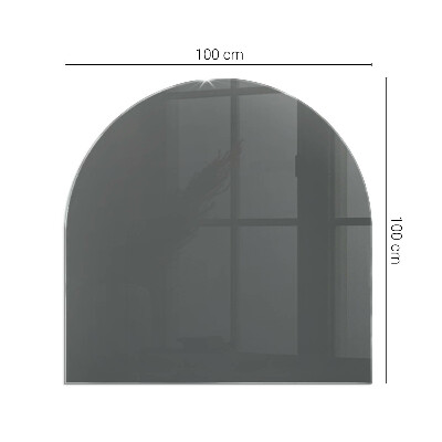 Sticlă sub șemineu semi-oval Culoare Gri-maro