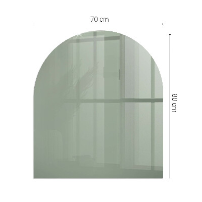 Sticlă sub șemineu semi-oval Culoare gri-verde