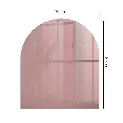 Sticlă sub șemineu semi-oval Culoare roz