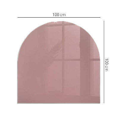 Sticlă sub șemineu semi-oval Culoare roz