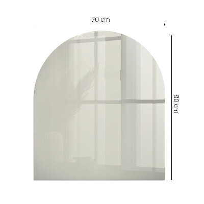 Sticlă sub șemineu semi-oval Cremă deschisă de culoare