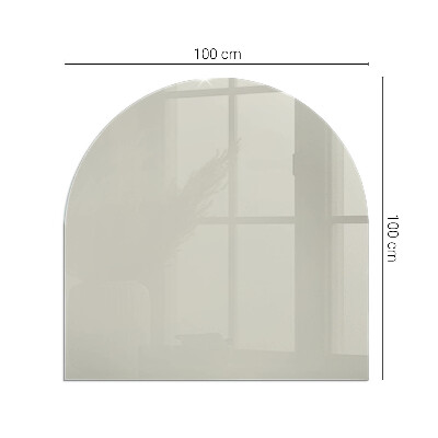 Sticlă sub șemineu semi-oval Cremă deschisă de culoare