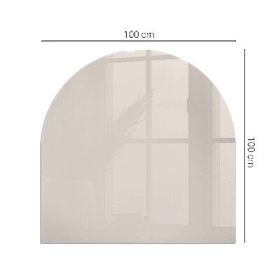 Sticlă sub șemineu semi-oval Culoare roz pal