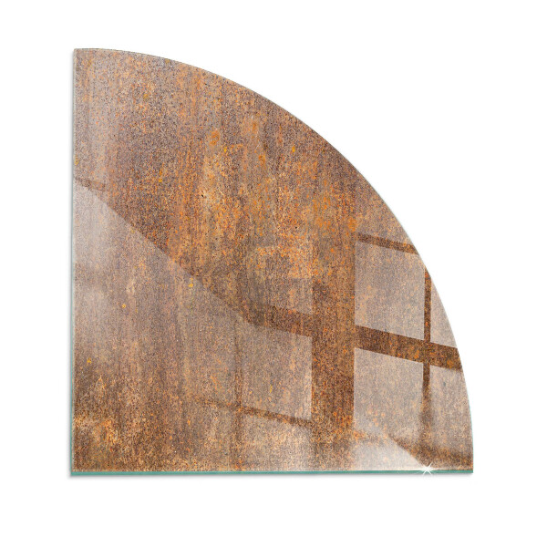 Sticlă securizată de protecție sub sobă trimestru Textură de rugină pe metal
