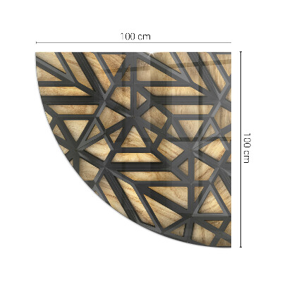 Sticlă securizată de protecție sub sobă trimestru Geometrie cu lemn