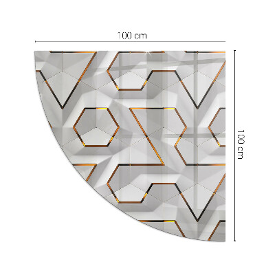 Sticlă sub șemineu trimestru Model geometric 3D