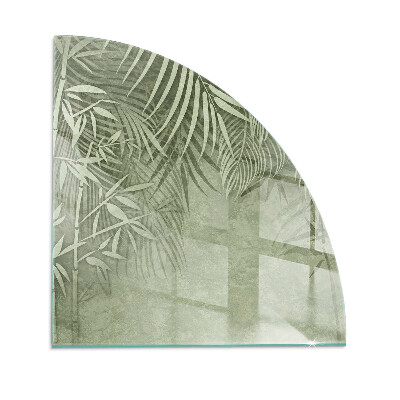 Sticlă sub șemineu trimestru Frunze tropicale în fundal