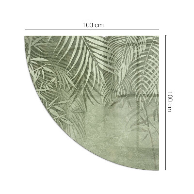 Sticlă sub șemineu trimestru Frunze tropicale în fundal