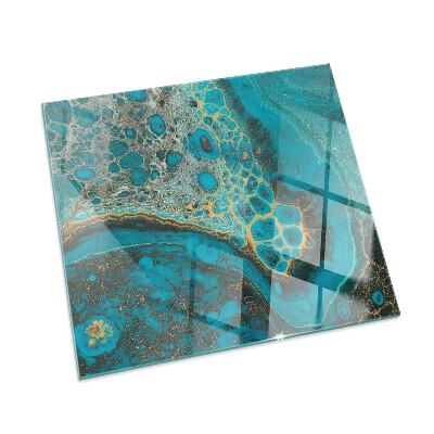 Sticlă sub șemineu dreptunghiular Model organic abstract