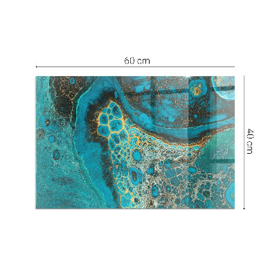 Sticlă sub șemineu dreptunghiular Model organic abstract