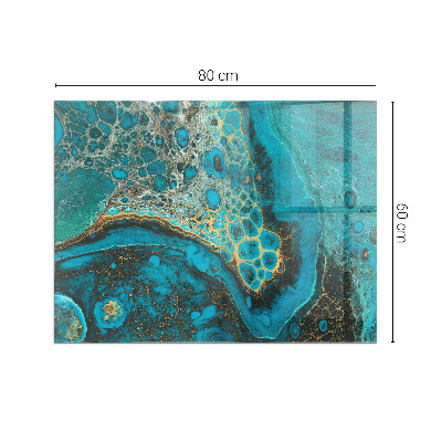 Sticlă sub șemineu dreptunghiular Model organic abstract