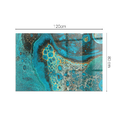 Sticlă sub șemineu dreptunghiular Model organic abstract