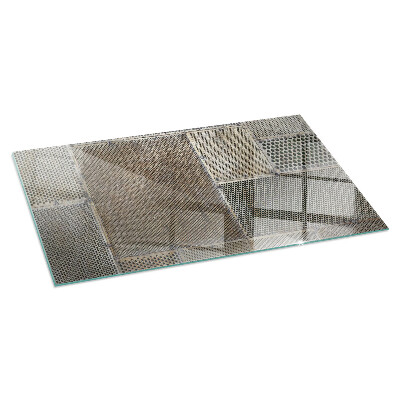 Sticlă sub șemineu dreptunghiular Model de tablă perforată