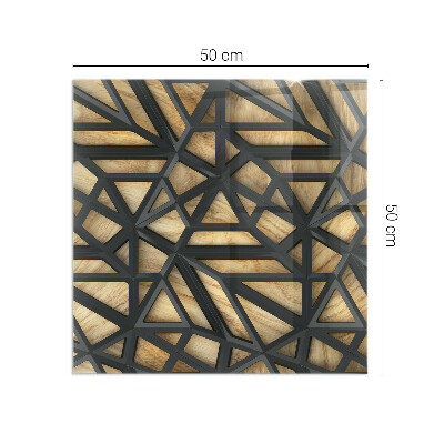 Sticlă sub șemineu dreptunghiular Geometrie cu lemn