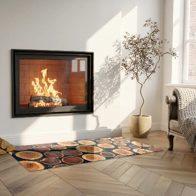 Sticlă sub șemineu dreptunghiular Cutie cu lemn tăiat