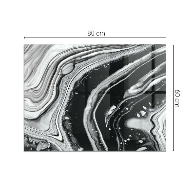 Sticlă sub șemineu dreptunghiular Valuri și linii abstracte