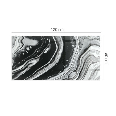 Sticlă sub șemineu dreptunghiular Valuri și linii abstracte