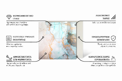 Protecție sub sobă dreptunghiulară Model fluid abstract