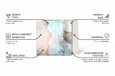 Protecție sub sobă dreptunghiulară Model fluid abstract