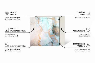 Protecție sub sobă dreptunghiulară Model fluid abstract